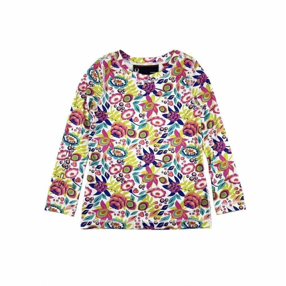 Spyder Scout Crew Base Layer Top In White Large Ditz Print
